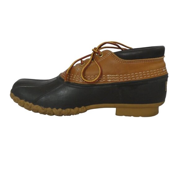 LL Bean Blue Brown Unlined Waterproof Gumshoe Sole Duck Boots Womens 10 Narrow - Picture 3 of 13
